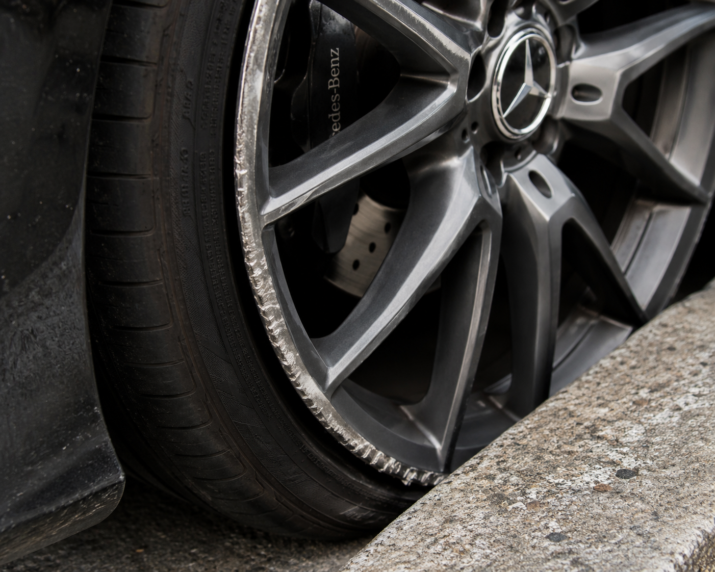 Should a kerbed alloy wheel be repaired or replaced?