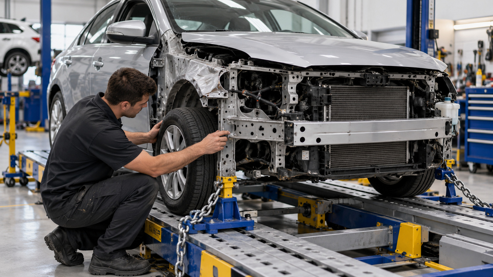 Can a bent chassis be repaired after a crash?